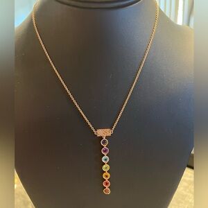 7 Chakra Necklace in Solid Rose Gold